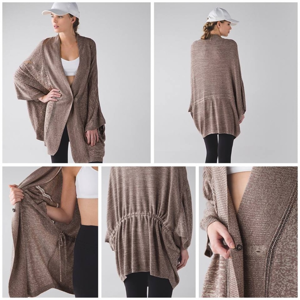 Lululemon Breeze Easy Wrap brown Coco Sweater XS/S